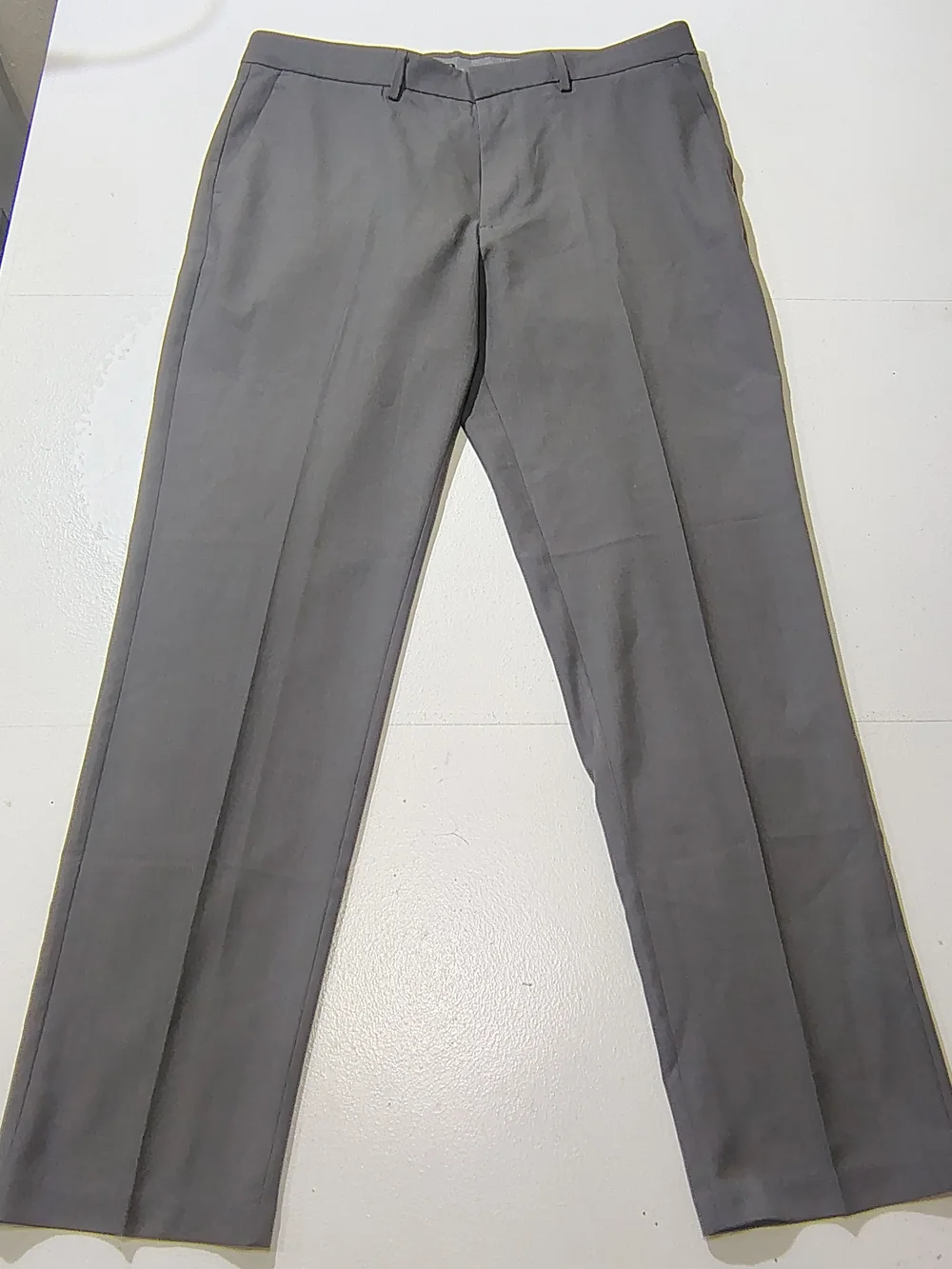Haggar Premium Comfort  Slim Fit Dress Pants Hidden Comfort Waistband Gray 38x34